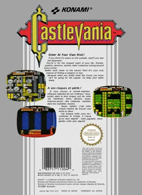 Castlevania (World) (Konami Collector's Series) (Unl) box cover back